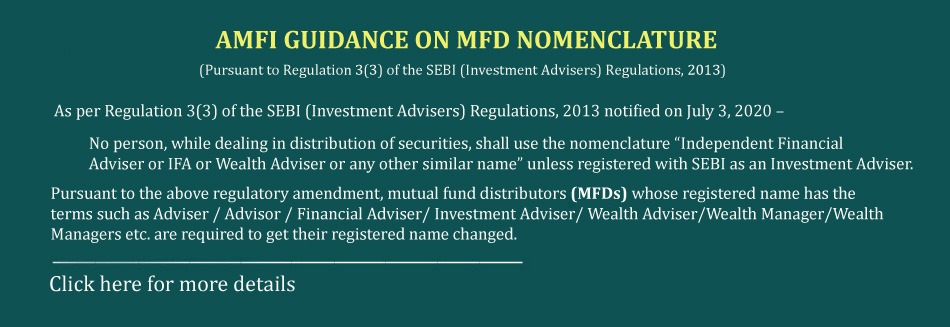 AMFI GUIDANCE ON MFD NOMENCLATURE